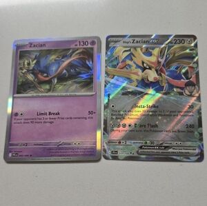 Legendary Pokémon Zacian Cards No.045 Reverse Holo & No.111 Holo